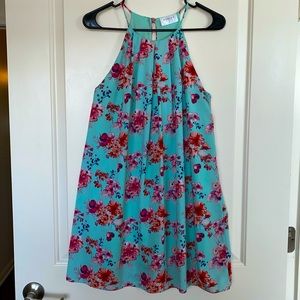 Floral Flowy Halter Dress